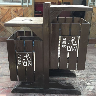ZX-FFM1005防腐木型戶外分類(lèi)垃圾箱